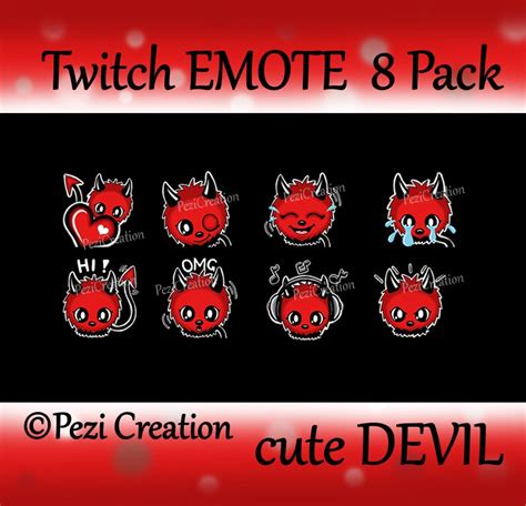 Twitch Emote Badges 8 Pack Cute Devil Emotes Teufel Etsy