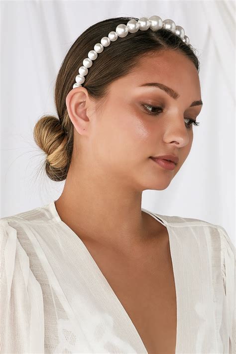 Cute Pearl Headband Beaded Headband Faux Pearl Headband Lulus