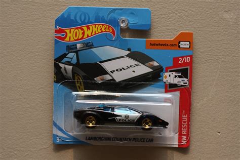 Hot Wheels Hw Rescue Lamborghini Countach Police Car Black