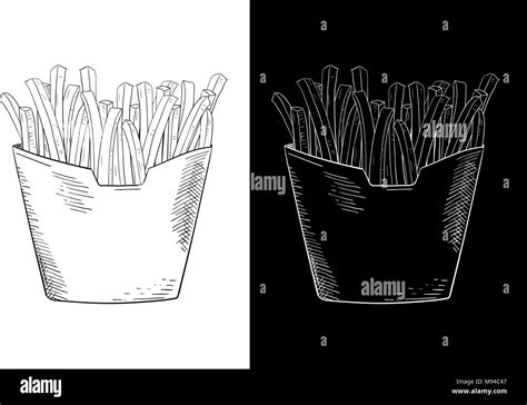 French Fries Hand Drawn Sketch Stock Vector Image Art Alamy