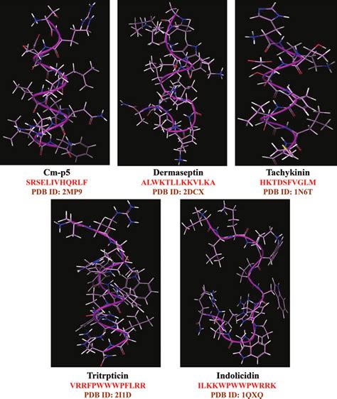 Conformations Of Selected Antifungal Peptides Sequences Of Peptides Download Scientific