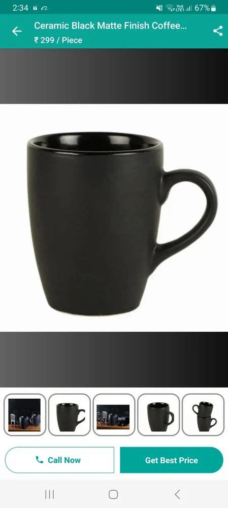 Capacity 250 Ml Black Matt Coffee Mugs At Rs 55 Piece In Khurja ID