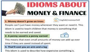 Idioms About Money And Finance With Meaning Englishgrammarsoft