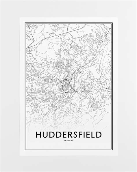 Huddersfield Map Print Huddersfield Map Art Huddersfield Map Etsy