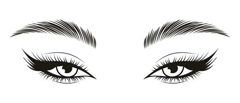 Black And White Illustration Of Female Eyes With Long Eyelashes And