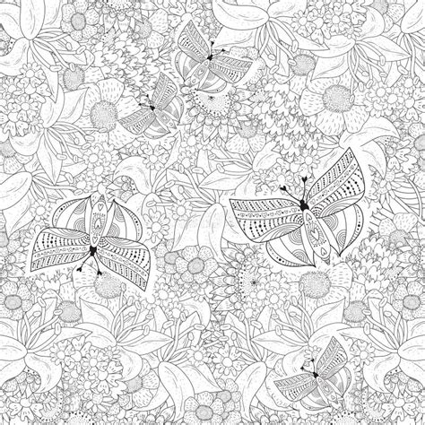 Fundo Floral Handdrawn Do Vetor Para O Livro Para Colorir Adulto Ilustração Do Vetor