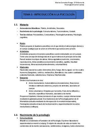 Tema Introduccion A La Psicologia Pdf