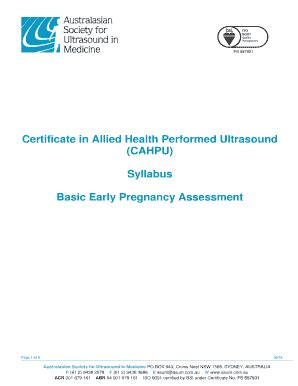 Fillable Online Basic Early Pregnancy Assessment Fax Email Print