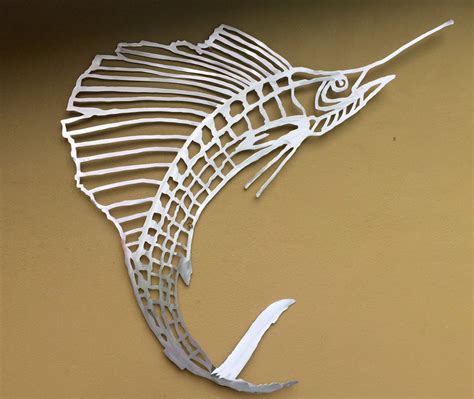 Sailfish Bones Metal Fish Art Wall Art Metal Fish Art Saltwater