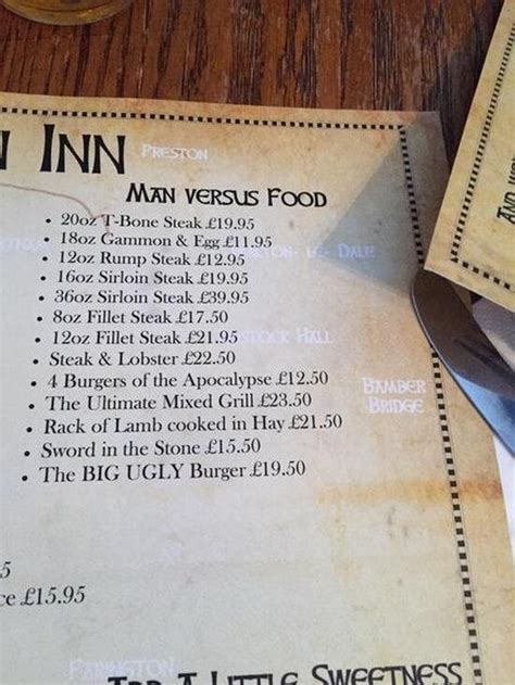 Menu At The Dolphin Inn Pub And Bar Tarleton