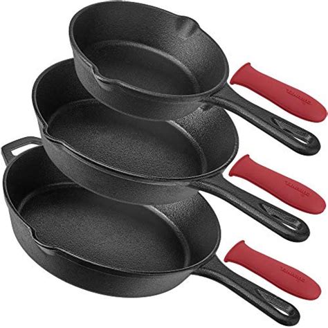 Cuisinel Pre Seasoned Cast Iron Skillet 3 Piece Chef Set — Deals From Savealoonie