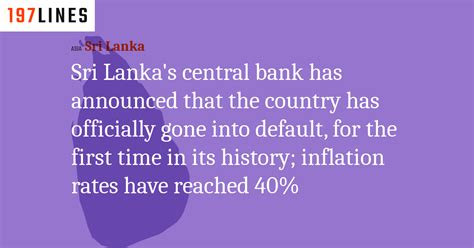 Sri Lanka S Central Bank Has Announced That The Country Has Officially