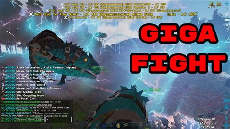 Giga Fights At Swamp Tp Sentinels Ark Official Pvp Youtube