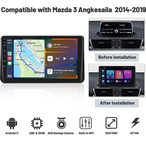 For Mazda Car Stereo Radio Wireless Carplay Android Gps