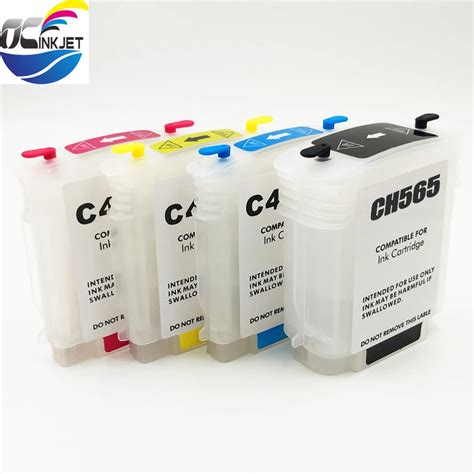 4 Colors Refillable Ink Cartridge For Hp 82 11 With Permanent Chip Compatible For Hp Printer