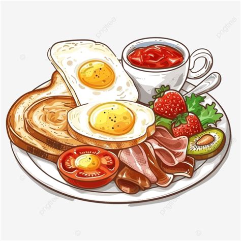 Breakfast Vector Illustration, Vector Illustration, Breakfast, Food PNG ...