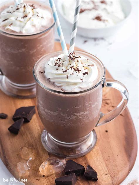 Frozen Hot Chocolate Recipe With Chocolate Milk Belly Full