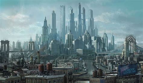 Hd Wallpaper High Rise Buildings The City Future Skyscrapers Art