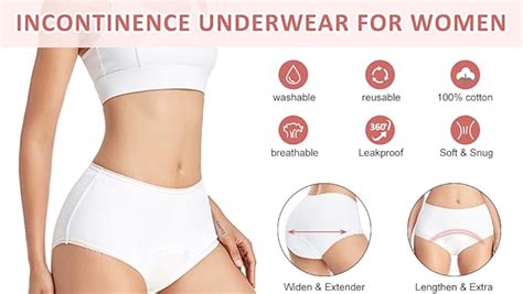 Battewa Women Reusable Incontinence Leak Proof Underwear Absorbency High Waist