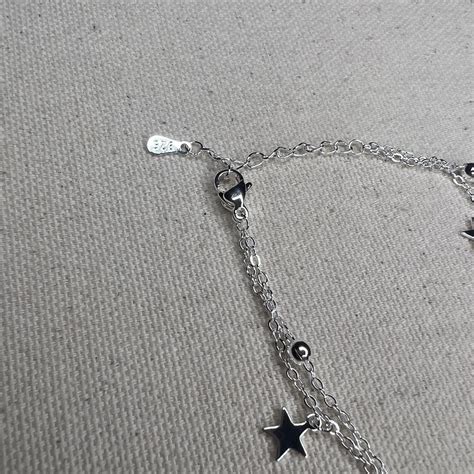 Silver Moon And Stars Double Layer Bracelet ⭐️ Length Depop