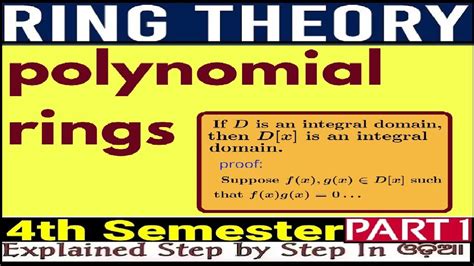 Polynomial Ring Introduction Ring Theory Bsc Math H Nd Year Unit