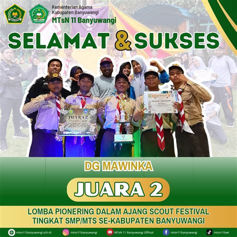 DG MAWINKA MTsN 11 Banyuwangi Raih Juara 2 Lomba Pionering Tingkat SMP