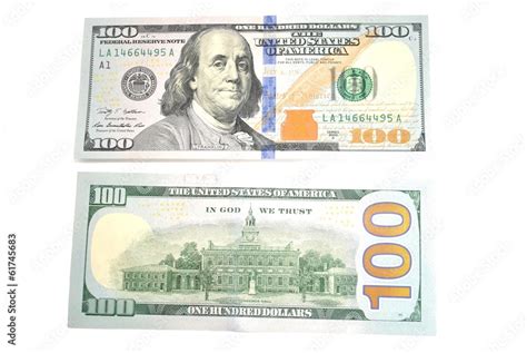 Back and Front of an American 100 Dollar Bill Stock Photo | Adobe Stock