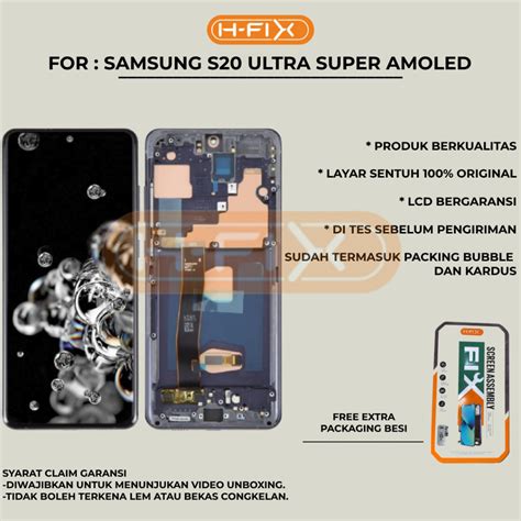 Hfix Lcd Samsung S Ultra Super Amoled Fullset Touchscreen With