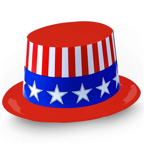 Patriotic Plastic Top Hat Red Top Hat 4th Of July Liberty Patriotic