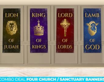 Church Sanctuary Banners Lion Of Judah Lamb Of God Lord Of Lords