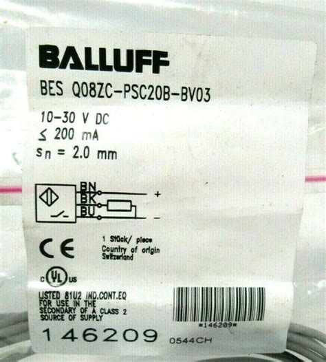 New Balluff Bes Q Zc Psc B Bv Inductive Sensor Besq Zcpsc Bbv