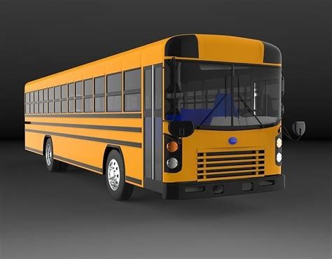 3d Model Blue Bird All American School Bus 2010 Vr Ar Low Poly