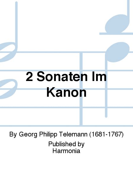 2 Sonaten Im Kanon By Georg Philipp Telemann Woodwind Duet Sheet