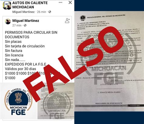 Alerta FGE sobre fraude por la expedición de permisos apócrifos para