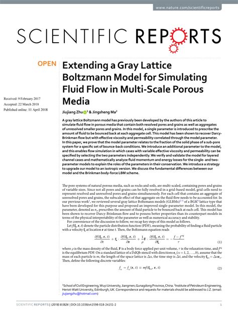 Pdf Extending A Gray Lattice Boltzmann Model For Simulating Fluid