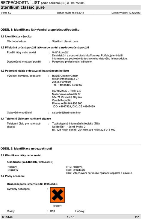 Sterillium classic pure PDF Stažení zdarma