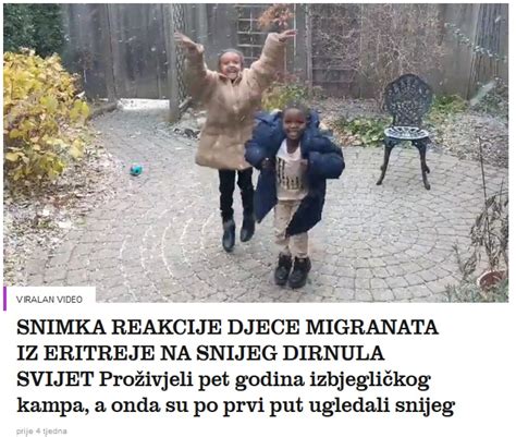 Snimka Reakcije Djece Migranata Na Snijeg Mind Over Media