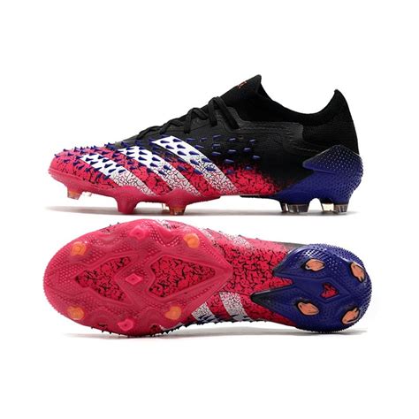 Scarpe Adidas Predator Freak 1 Low FG Nero Core Bianco Rosa Shock