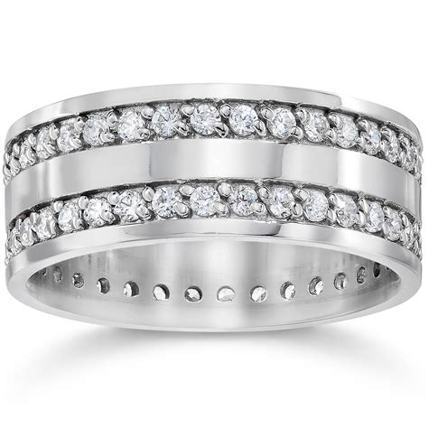 Pompeii 1 12ct Double Row Diamond Eternity Ring 14k White Gold Ghi1