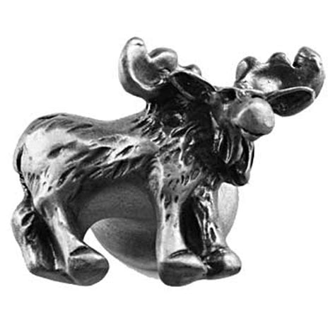 Moose Round Cabinet Knob Black Forest Decor