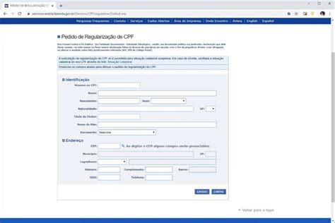 Como Regularizar O CPF Pela Internet No Site Da Receita Federal