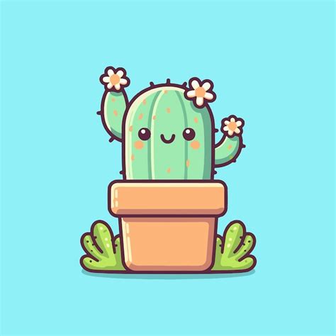 Premium Vector Cute Cactus Flower Vector Illustrations