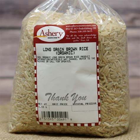 Organic Long Grain Brown Rice Ashery Country Store