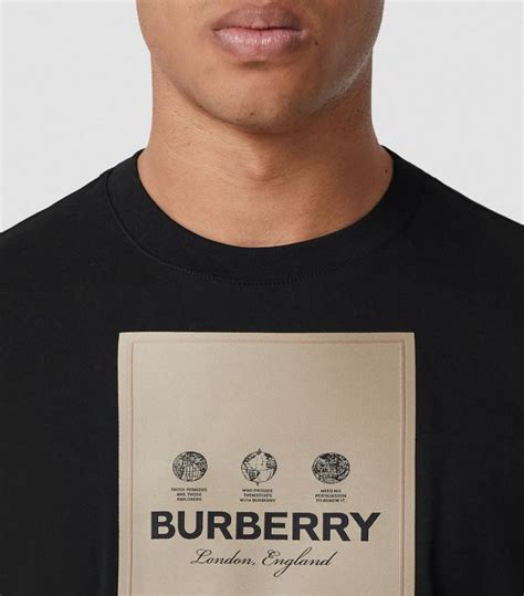 Mens Burberry Black Logo Appliqué T Shirt Harrods {countrycode}