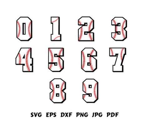 Baseball Numbers Svg Varsity Numbers Svg Baseball Font Svg Etsy Finland