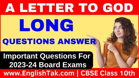 A Letter To God Long Questions Answers For 2023 10 Board Exams