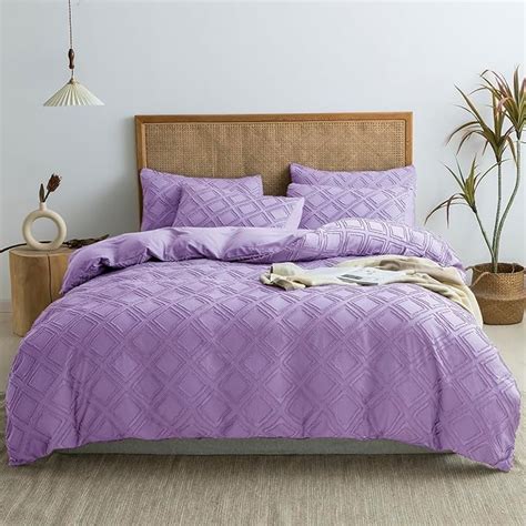 Amazon JELLYMONI Light Purple Duvet Cover Queen Size 3 PCS