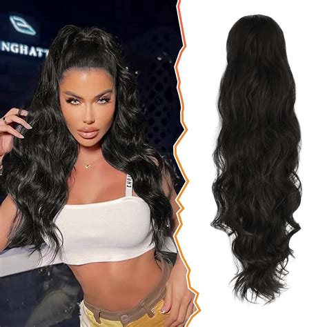 Amazon BARSDAR Drawstring Ponytail Extension 26 In Long Wavy