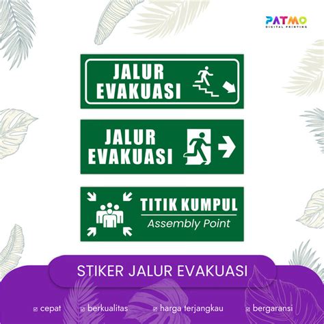 Jual Stiker Jalur Evakuasi Rambu Tanda Sign Titik Kumpul 30x10 Cm