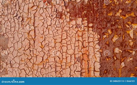 Rusty Metal Wall Texture With Peeling Paint And Scratches Stock Image